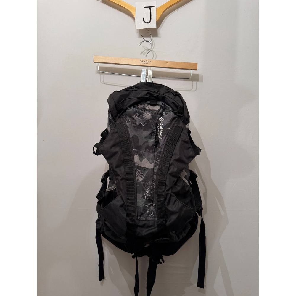 Outdoor Products Backpack Technical Hiking Daypack Black Topo Wave